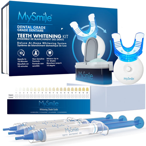 MySmile Ultimate Teeth Whitening Kit with 28 LED Light, 4X 3ML 35%CP Teeth Whitening Gel, 1X 4ML Teeth Whitening Pen, 10 Min, Remove 10 Years of Stains - size: classickitwithwhiteningpowder